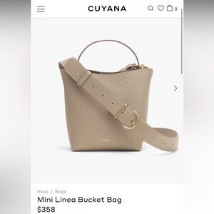 Cuyana Beige Mini Linea Bucket Bag